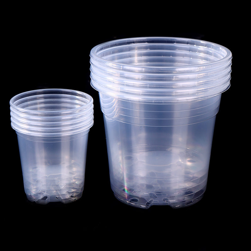 Net Pot 3 Inch - 5PCS Transparent Plastic Flowerpot DrainaGe HoLe