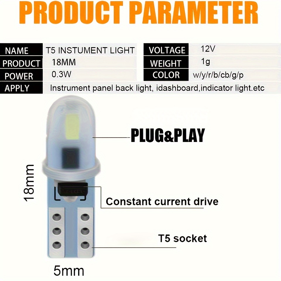 10Pcs T5 LED Wedge Indicator B - Grow Light T5 review and price