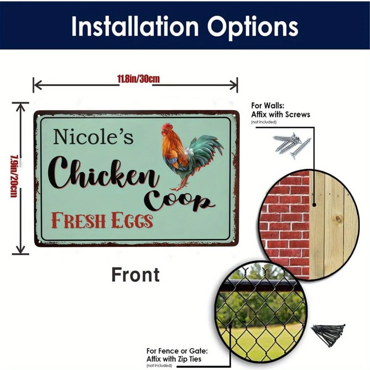 Custom Text Chicken Coop Sign  - Urban Farming Wall review and price