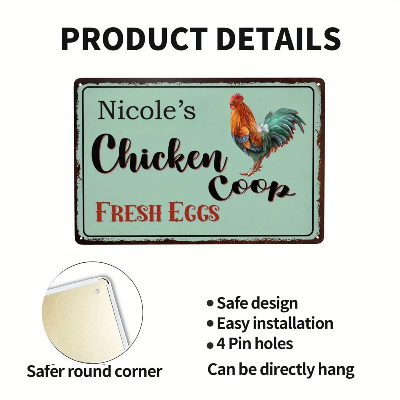 Custom Text Chicken Coop Sign  - Urban Farming Wall review and price